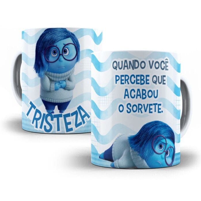 10 Artes Caneca Divertida-Mente 2 Sublimação Emoções Desenho