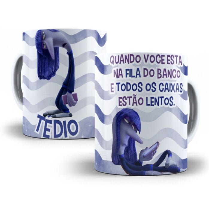10 Artes Caneca Divertida-Mente 2 Sublimação Emoções Desenho