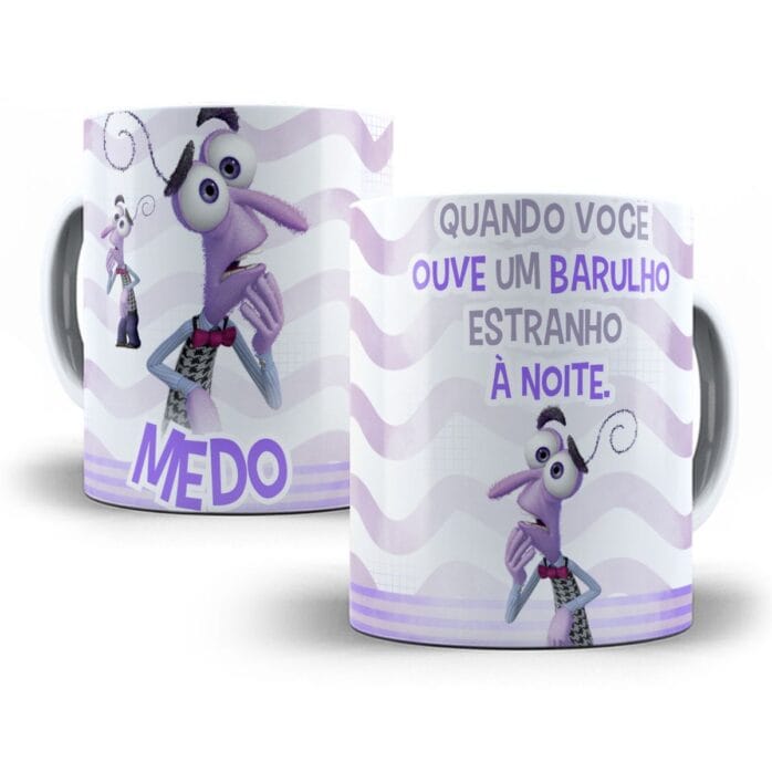 10 Artes Caneca Divertida-Mente 2 Sublimação Emoções Desenho