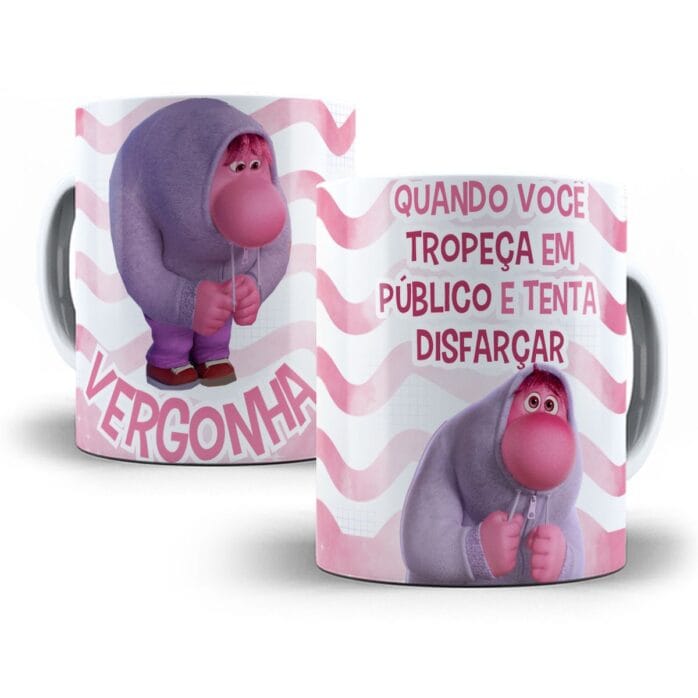 10 Artes Caneca Divertida-Mente 2 Sublimação Emoções Desenho