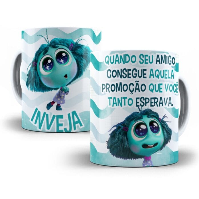10 Artes Caneca Divertida-Mente 2 Sublimação Emoções Desenho