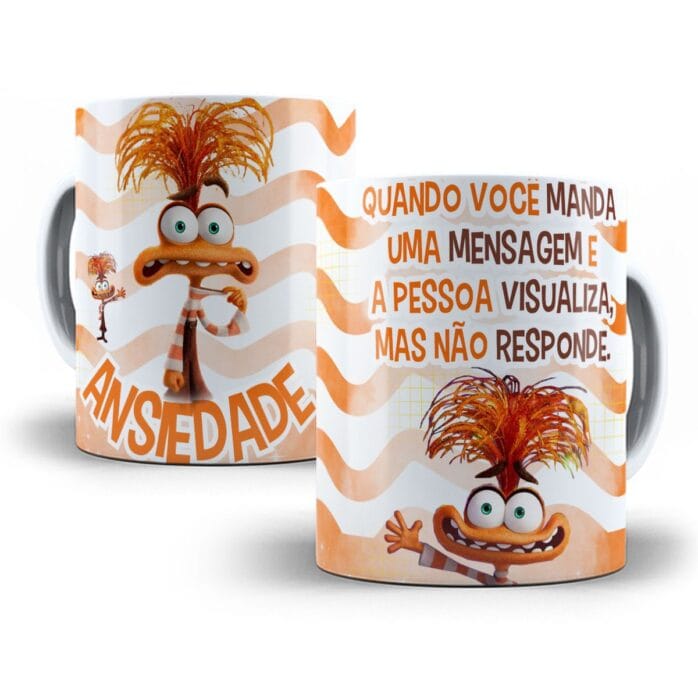 10 Artes Caneca Divertida-Mente 2 Sublimação Emoções Desenho