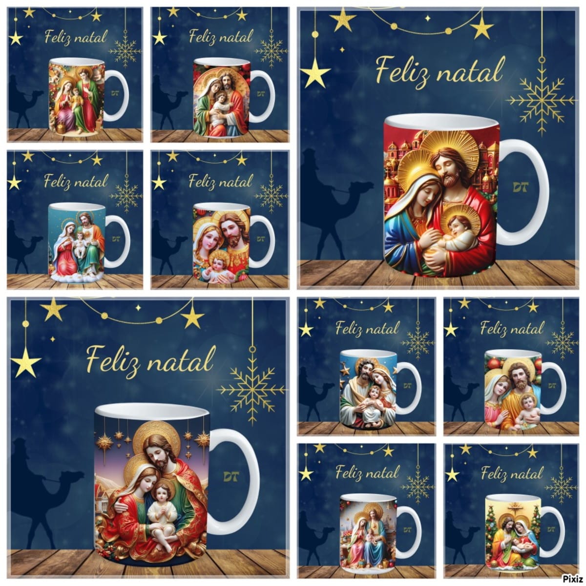 Kit Digital 10 Artes para Caneca Presépio JPG 1 Kit Digital 10 Artes para Caneca Presépio JPG