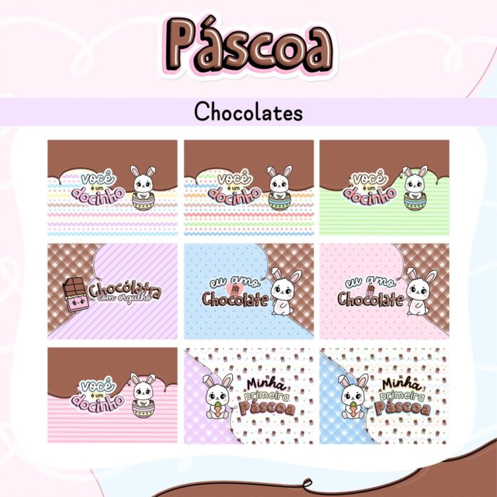 10 Embalagens de Barras Chocolates Páscoa