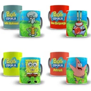 10 Estampas Caneca Bob Esponja Desenho Infantil Crianças 12 10 Estampas Caneca Bob Esponja Desenho Infantil Crianças