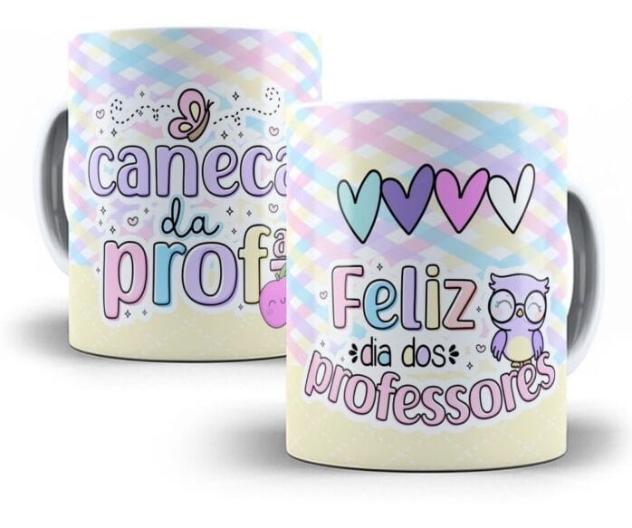 10 Estampas Caneca Professores Editáveis Em Corel + Mockups