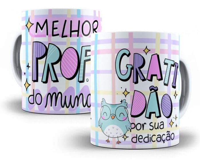 10 Estampas Caneca Professores Editáveis Em Corel + Mockups