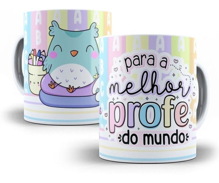 10 Estampas Caneca Professores Editáveis Em Corel + Mockups