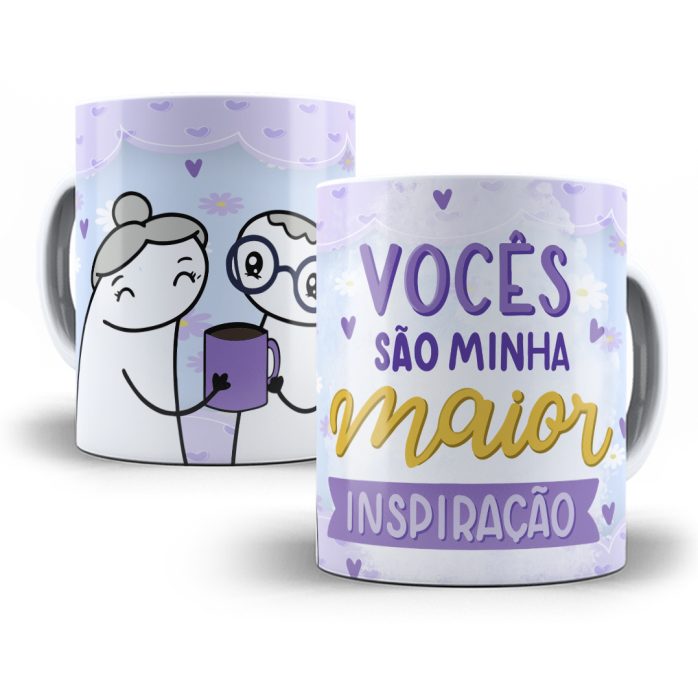12 Estampas Caneca Flork Dia dos Avós Editável Em Corel Draw