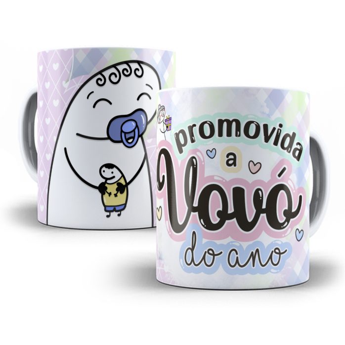 12 Estampas Caneca Flork Dia dos Avós Editável Em Corel Draw