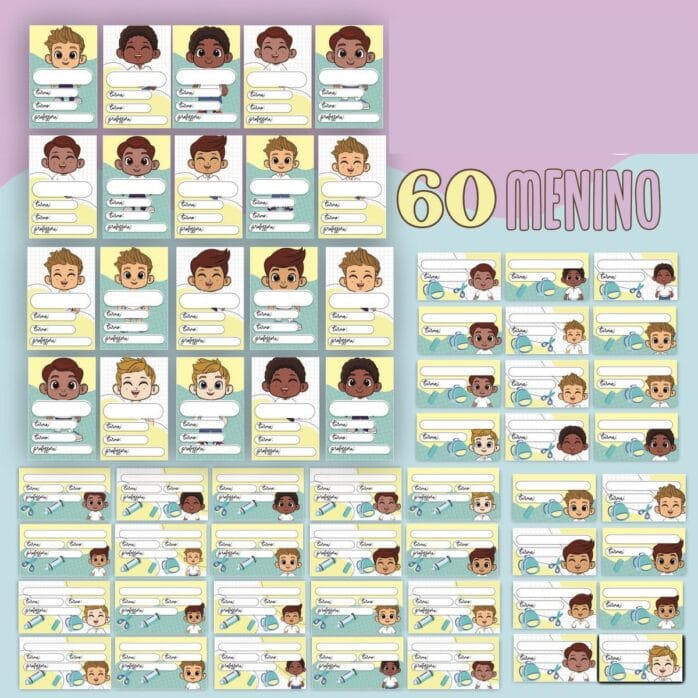 120 Adesivos Escolares