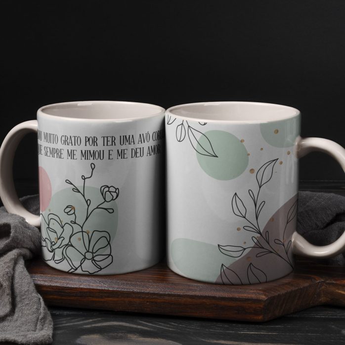 14 Estampas Caneca Dia dos Avós e Bisavós Edicável Em Corel