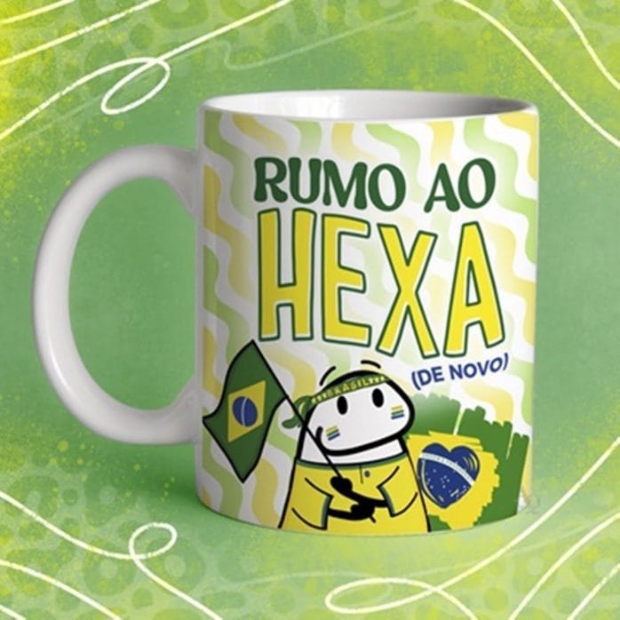 15 Estampas Sublimação Caneca Flork Seleção Brasileira Copa