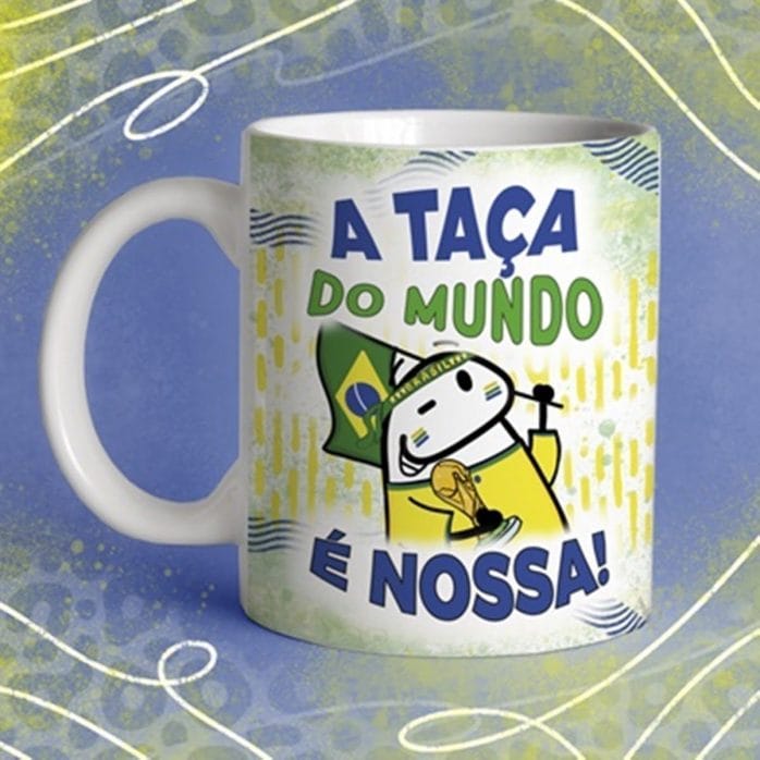 15 Estampas Sublimação Caneca Flork Seleção Brasileira Copa
