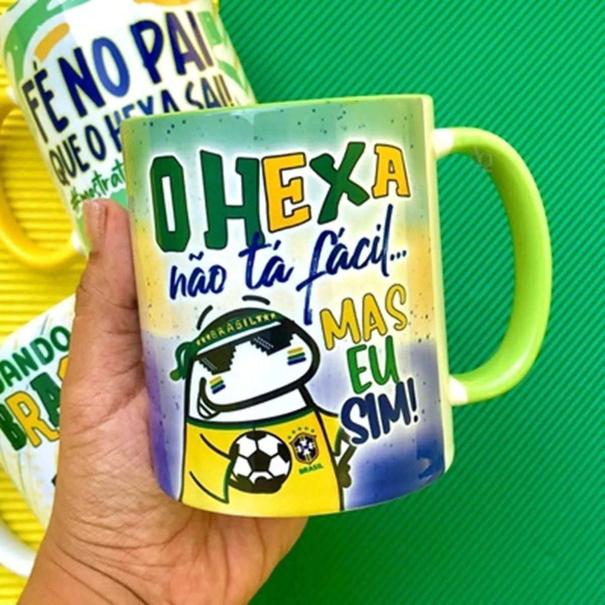 15 Estampas Sublimação Caneca Flork Seleção Brasileira Copa