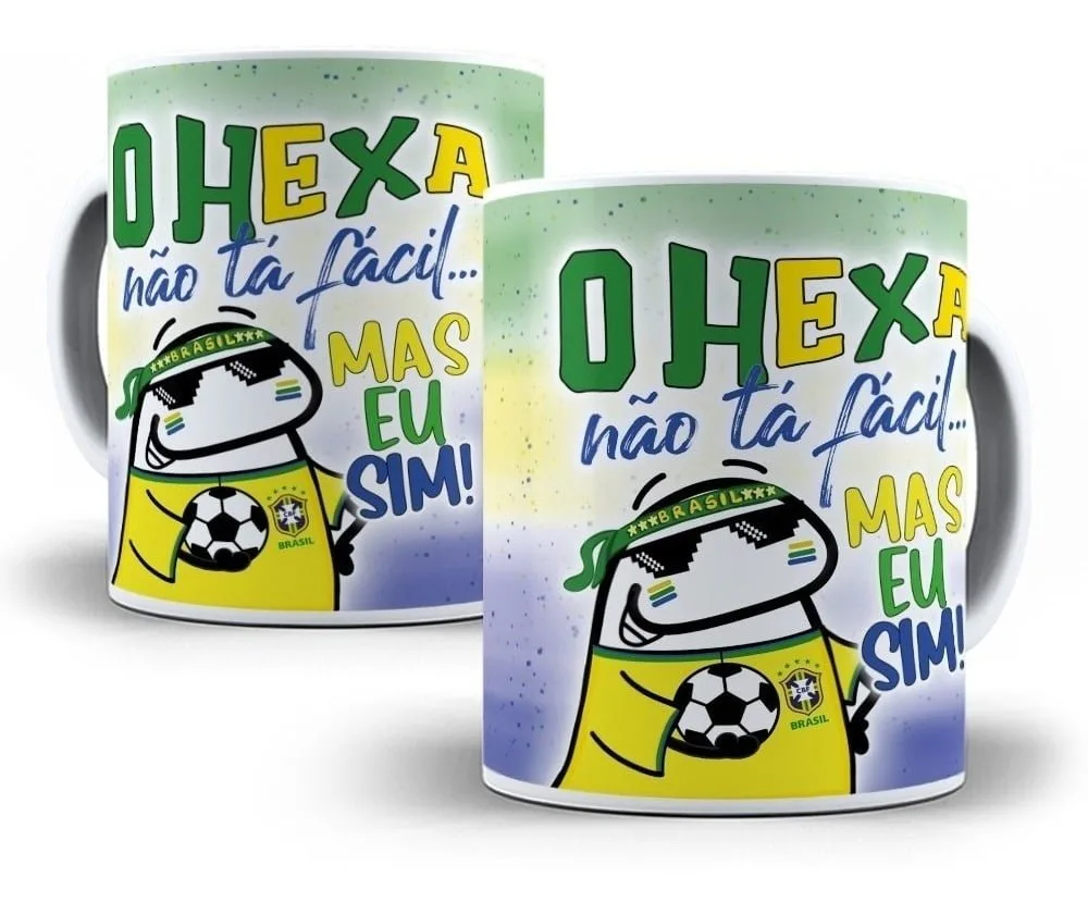 15 Estampas Sublimação Caneca Flork Seleção Brasileira Copa