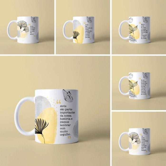 19 Estampas Sublimação Caneca Dia dos Avós Vovo e Vovó