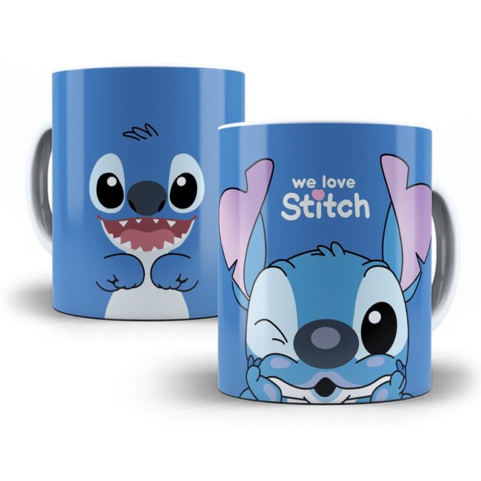 2 Estampas Caneca Stich E Angel Desenho We Love Stitch 3