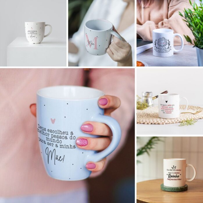 20 Estampas Minimalistas Caneca Dia das Mães 2023