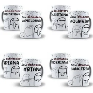 12 Artes Para Sublimação Bento Flork Signos Cdr E Png