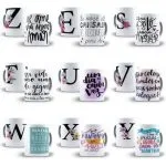 26 Artes Para Caneca Alfabeto Floral Frases Editável Em Cdr