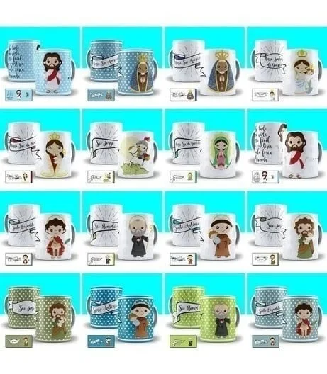 40 Artes Canecas Estampas Sublimação Santinhos Católico Cdr