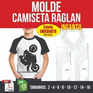 Arquivo Digital Molde Camiseta Raglan Infantil Pdf E Corel