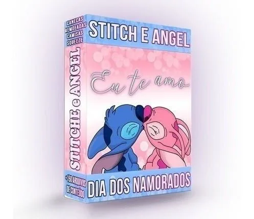 Artes Para Canecas Dia Dos Namorados Stitch E Angel +bônus 1 Artes Para Canecas Dia Dos Namorados Stitch E Angel +bônus