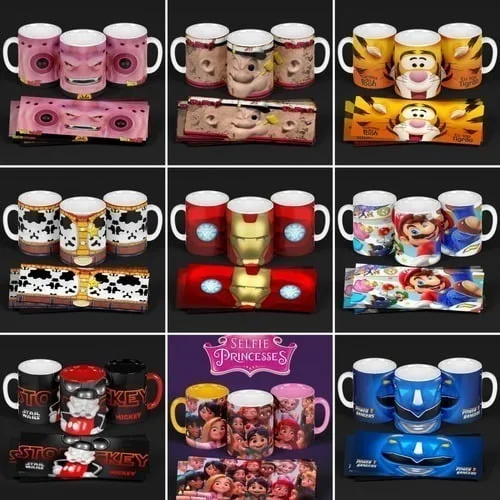 Estampas Canecas Sublimação Personalizados Heróis Jpg