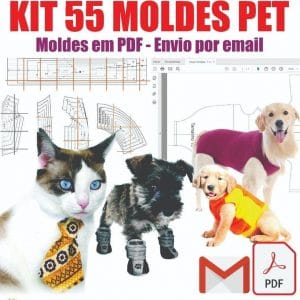 Kit 55 Moldes Roupas Pet Cães E Gatos Modelagem Digital Pdf