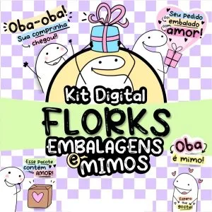 Kit Digital Florks Embalagens E Mimos Ilustrações Meme Caixa