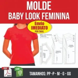 Molde Baby Look Tradicional Feminina Manga Curta Pdf E Corel 9 Molde Baby Look Tradicional Feminina Manga Curta Pdf E Corel