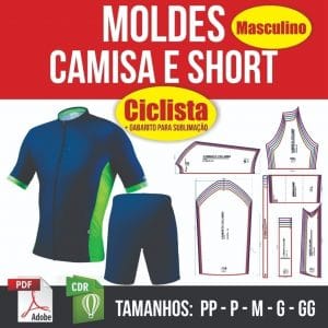 Molde Camisa E Short Para Ciclista Ciclismo *em Pdf E Corel