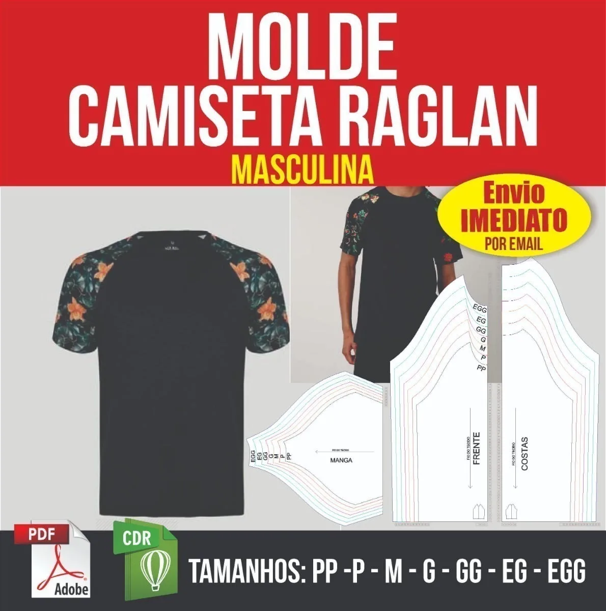 Molde Camiseta Raglan Masculina Modelagem Em Corel E Pdf 1 Molde Camiseta Raglan Masculina Modelagem Em Corel E Pdf