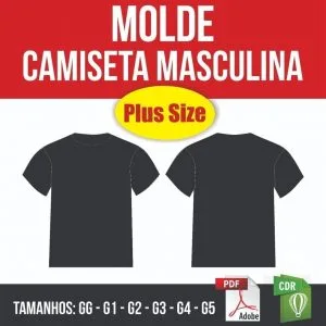 Molde Camiseta Tradicional Masculina Plus Size 4 Molde Camiseta Tradicional Masculina Plus Size