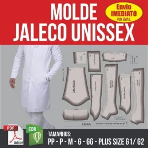 Molde Jaleco Unissex - Modelagem Pp Ao Plus Size G2 Em Pdf
