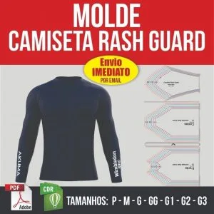 Molde Modelagem Roupa Camiseta Rash Guard Masculina Digital 8 Molde Modelagem Roupa Camiseta Rash Guard Masculina Digital