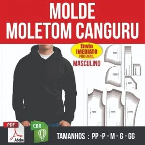 Molde Roupas Moletom Canguru C/ Capuz - Modelagem Digital 6 Molde Roupas Moletom Canguru C/ Capuz - Modelagem Digital
