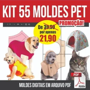 Moldes P Confecção Roupas Pet Cão Gato + Modelagem Cirúrgica 5 Moldes P Confecção Roupas Pet Cão Gato + Modelagem Cirúrgica