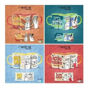 Pack Estampas Caneca Flork Profissões Meme Frases V4