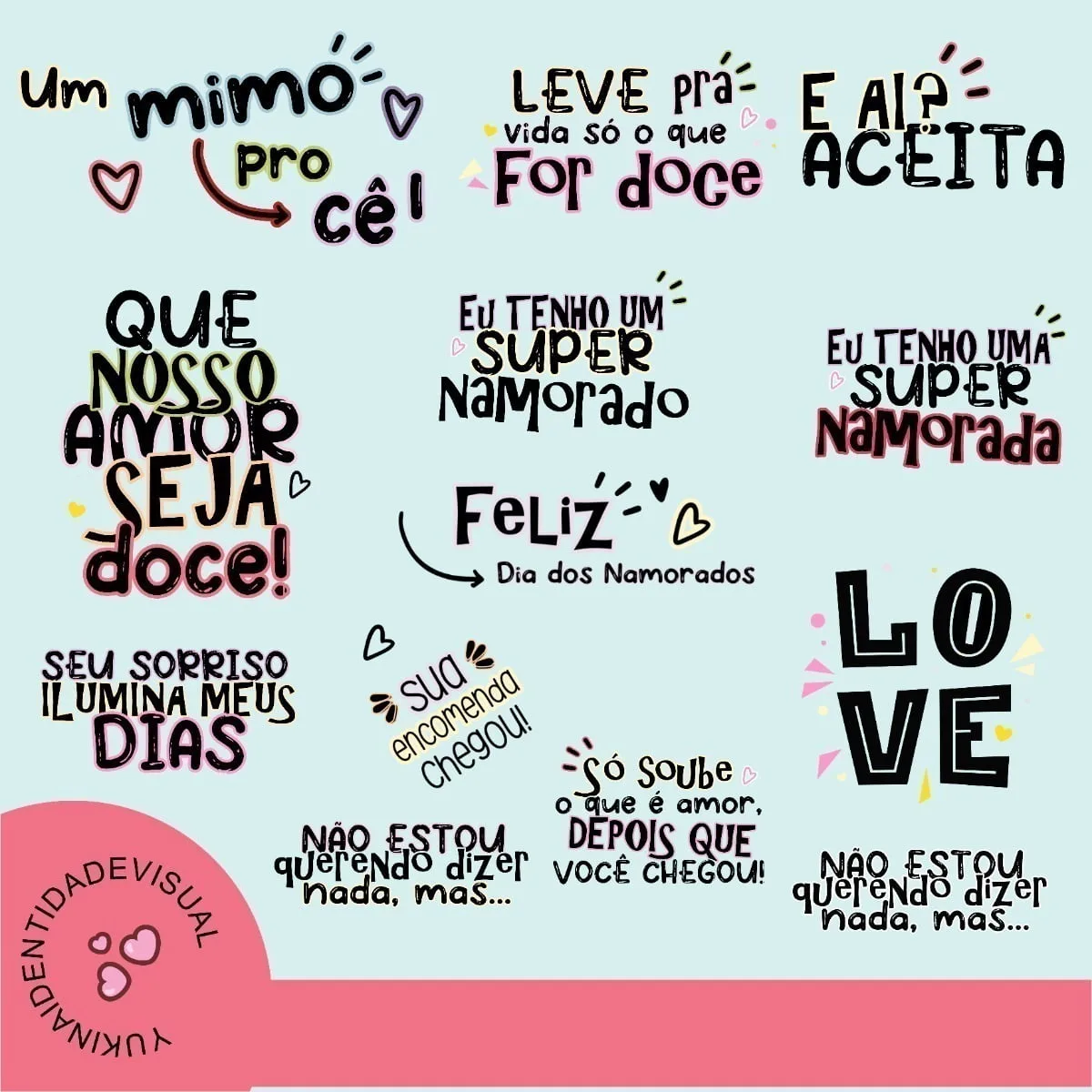 Pack Flork Dia Dos Namorados Frases Neutro E Confeiteiro Png 5 Pack Flork Dia Dos Namorados Frases Neutro E Confeiteiro Png
