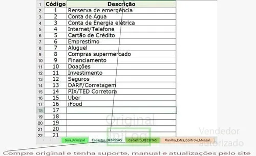 Planilha Controle De Gastos Mensais Receitas E Despesas