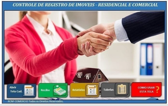 Sistema Feito Em Excel Controle De Imoveis E Recibos Aluguel