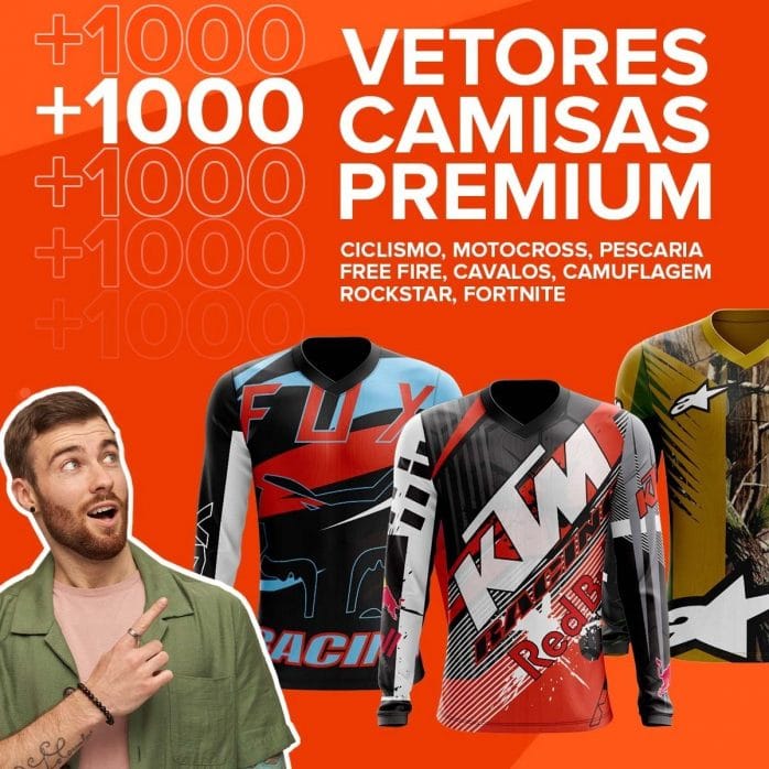 Vetores Camisa Ciclismo Pesca Mountain Bike Mtb Sublimação