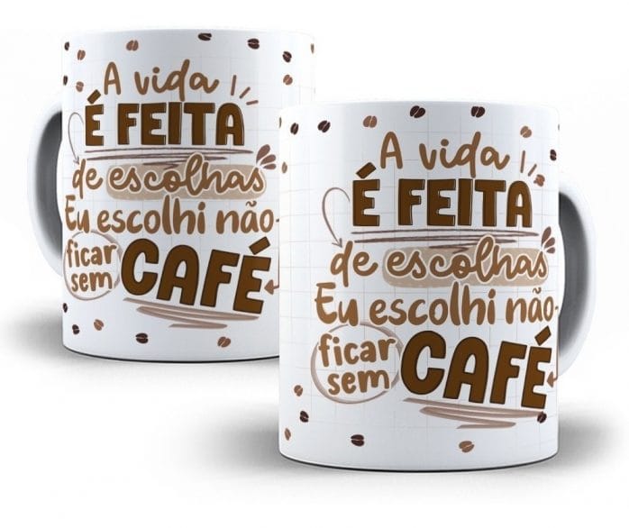 24 Estampas Caneca Flork Café Sublimação Pdf Editável + Png