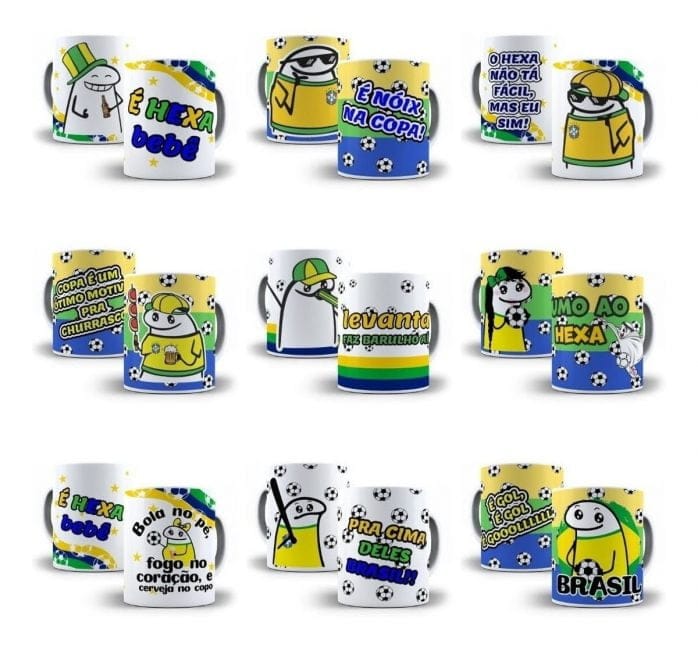 25 Artes Caneca Flork Brasil Copa Do Mundo 2022 Arquivos Jpg