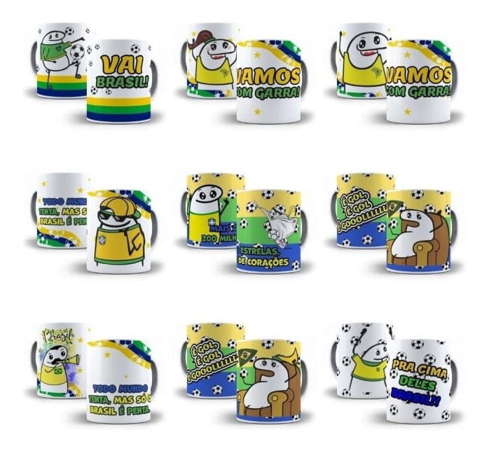 25 Artes Caneca Flork Brasil Copa Do Mundo 2022 Arquivos Jpg