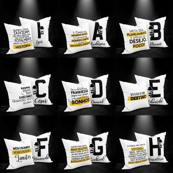 26 Artes Para Caneca Alfabeto Masculino Editável Em Corel