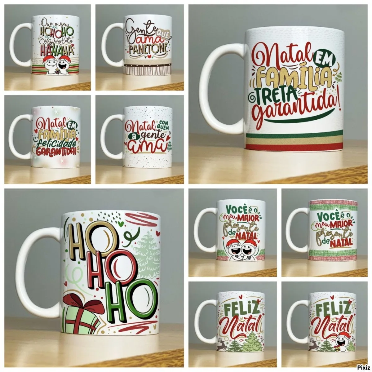 27 Artes para Caneca Natal Flork Arquivo em Jpg