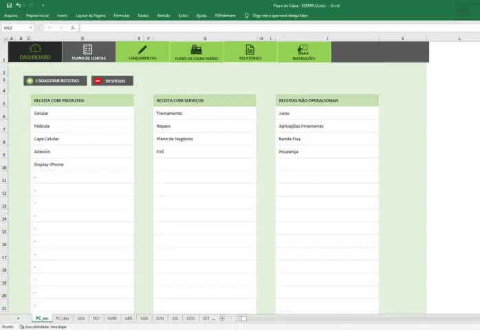 Excel Planilha Fluxo Caixa Dashboard Dre Metas Relatórios - Imagem 7